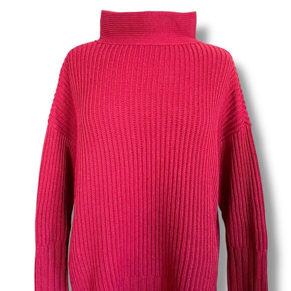 Eileen Fisher Womens Sweater Sz Small Red Organic Cotton Cashmere Minimalist - Picture 3 of 11